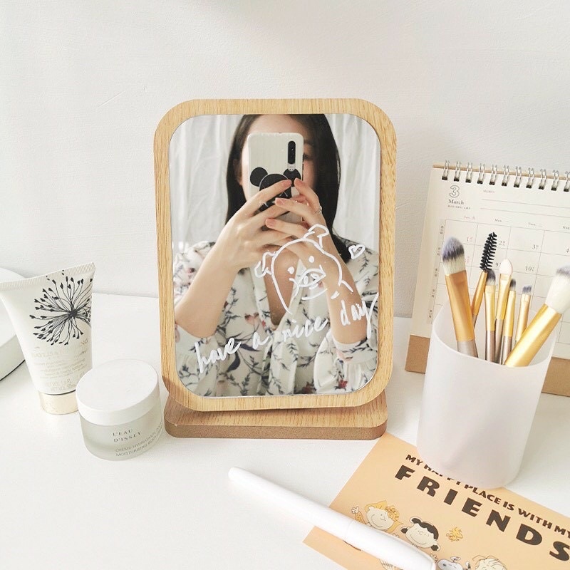 Gương trang điểm , gương để bàn bằng gỗ cao cấp