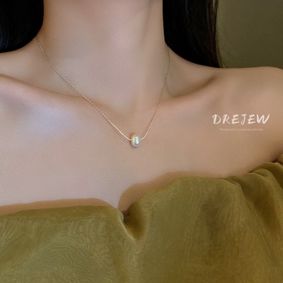 DREJEW Dây chuyền phối ngọc trai giả phong cách Hàn Quốc thanh lịch dành cho nữ