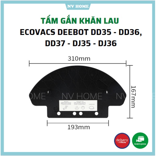 Phụ kiện robot hút bụi Ecovacs Deebot DD35, DD36, DD37, DJ35, DJ36 tấm gắn khăn lau, gắn giẻ
