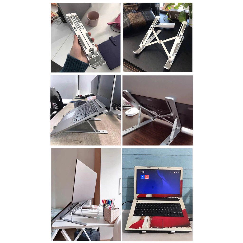 Giá đỡ Laptop, máy tính bảng bằng nhôm có thể điều chỉnh được độ cao, đế tản nhiệt kê laptop nhôm | BigBuy360 - bigbuy360.vn