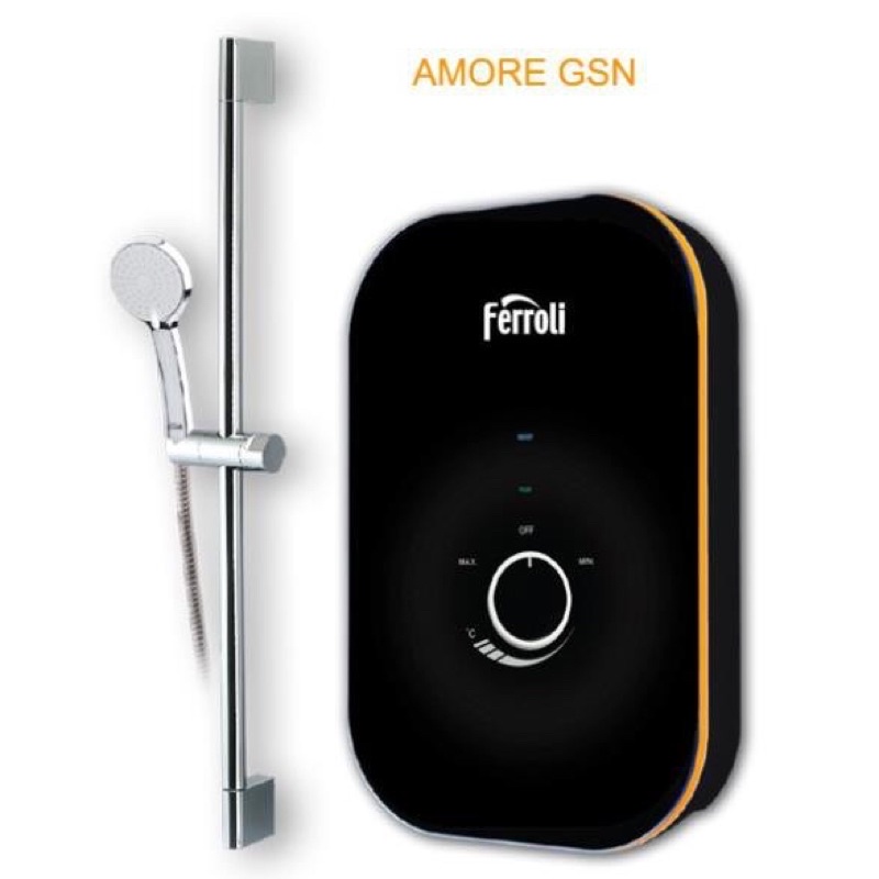 Máy nước nóng trực tiếp Ferroli Amore GDP -4.500W, bình nóng lạnh điều khiển cảm ứng, màn hình Led
