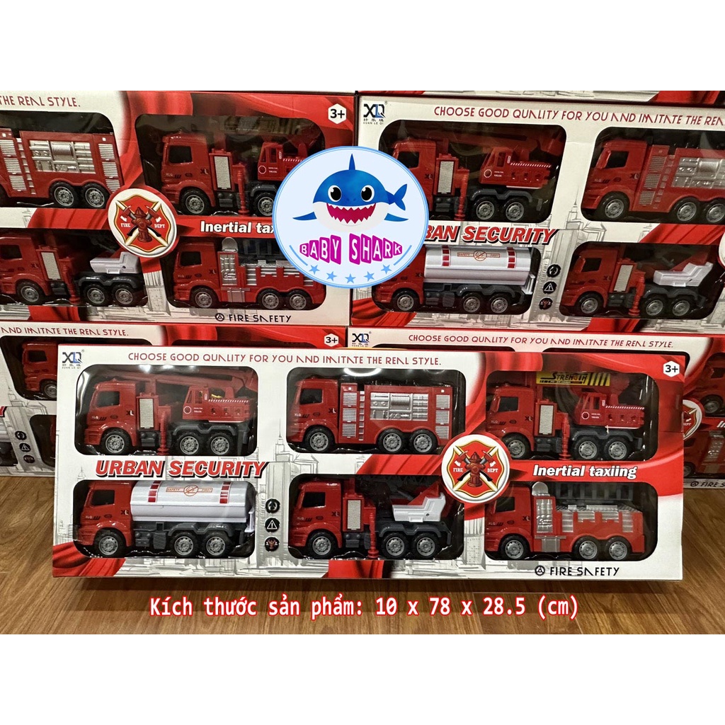 BỘ ĐỒ CHƠI Ô TÔ 6 XE CỨU HỎA KÍCH THƯỚC LỚN, XE XỊT NƯỚC, XE CẨU, XE BÔN CHỨA CHẠY ĐÀ SIÊU TO DÀNH CHO BÉ