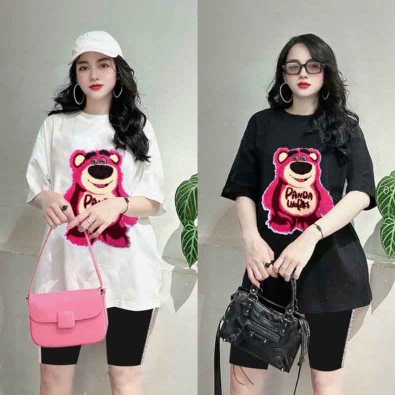Đồ bộ thun nữ KONI Set bộ ngố nữ hình gấu hồng form rộng bigsize vải cotton co giãn KL31