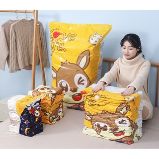 Bộ 4 Túi Hút Chân Không Quần Áo, Chăn Gối LOVE LIFE (Size 50x40cm 100x80cm  + máy hút) ❤️Hanrui Offical❤️