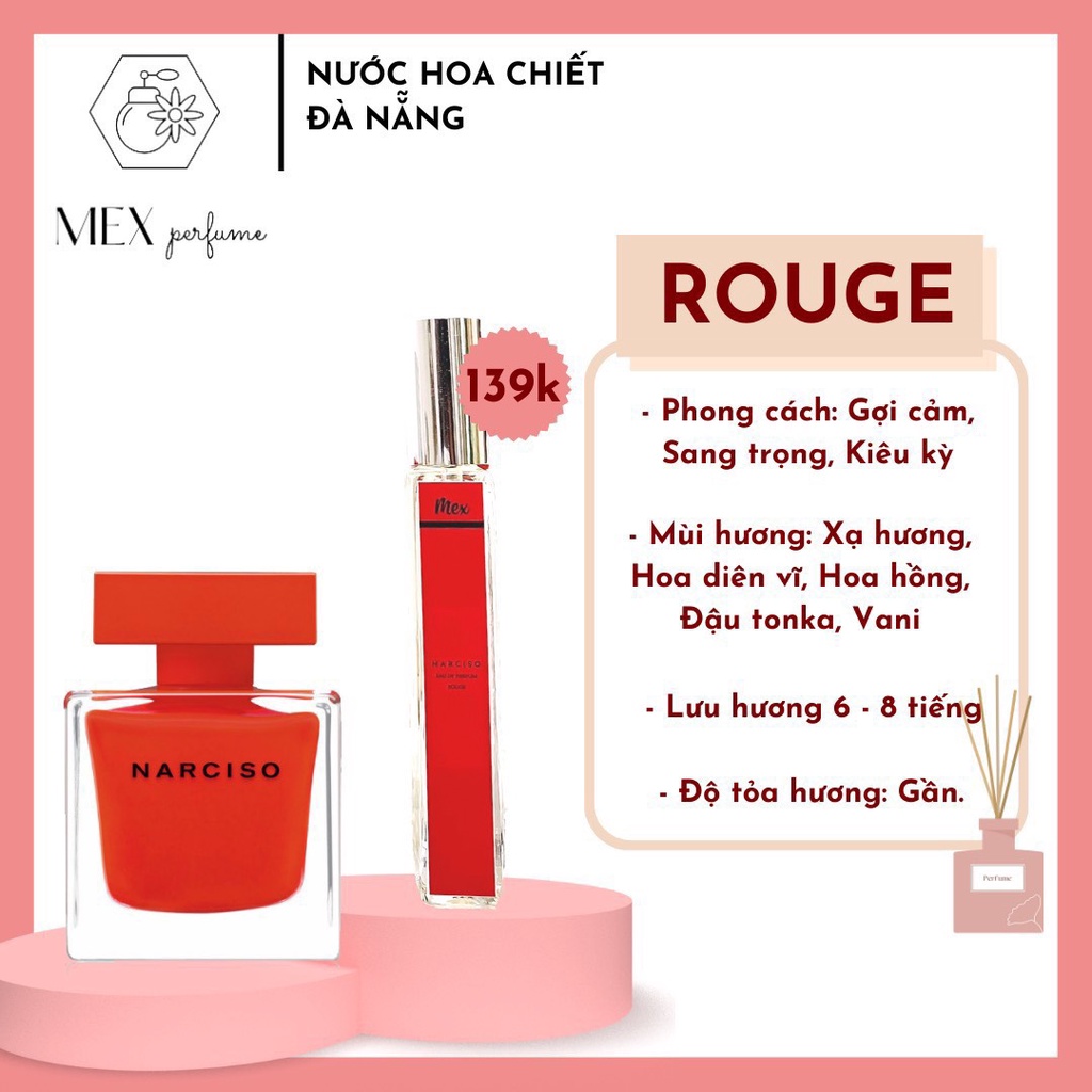 Nước Hoa Narciso Rouge EDP Bản Dùng Thử 10ml Nước Hoa Nữ Ngọt Ngào Cuốn Hút - SP001618