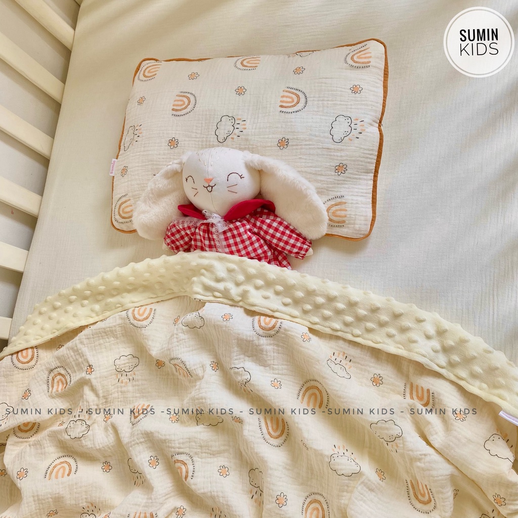 Set chăn gối cho bé vải xô Muslin Organic SUMIN
