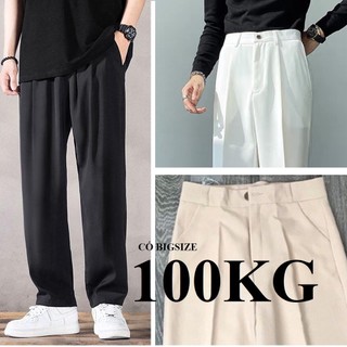 Quần Ống Suông Rộng KHUY GIỮA unisex, Vải tuyết mưa cao cấp, có Bigsize 108KG