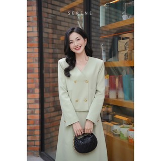 Serene Set áo vest và chân váy chữ A Milyna trang nhã