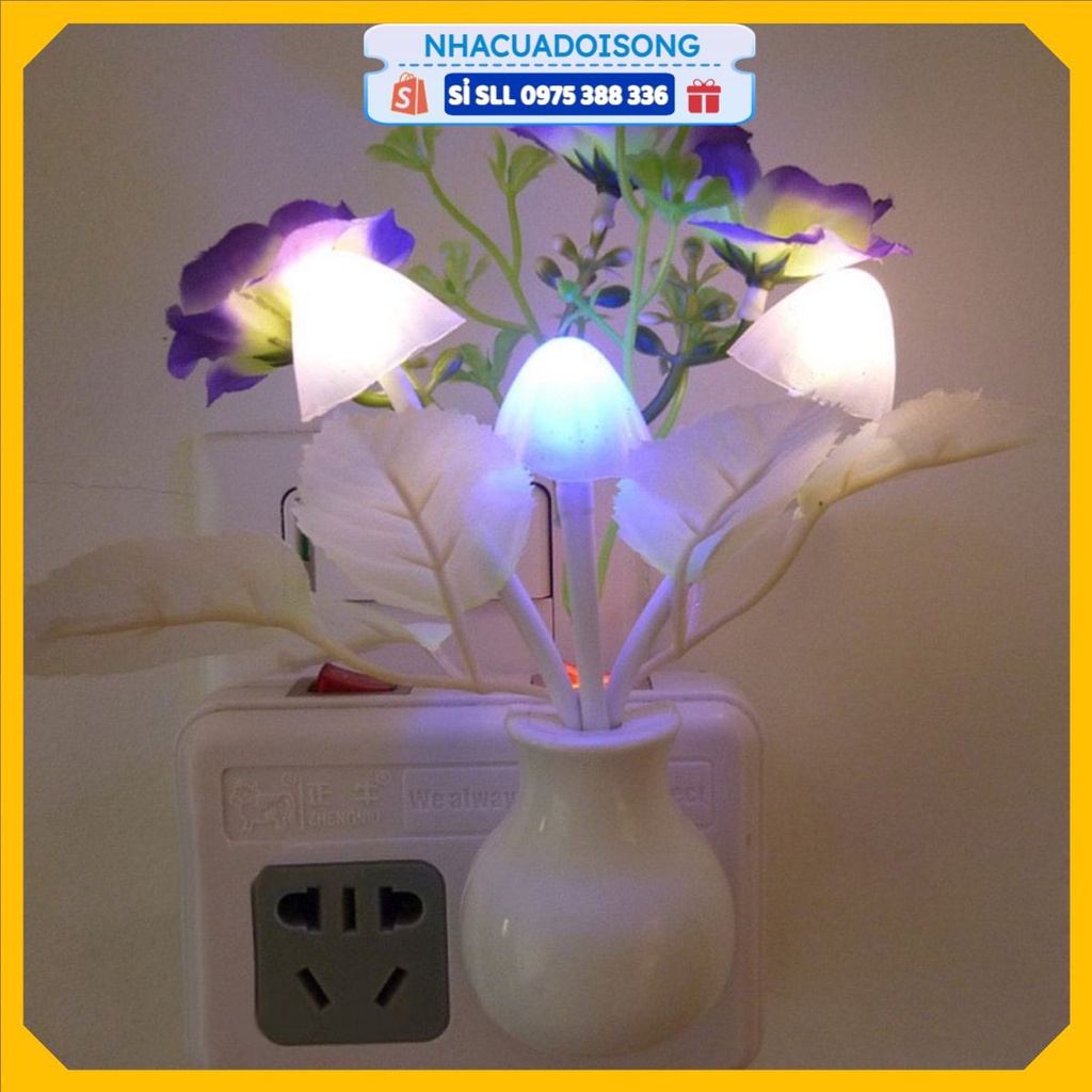 Đèn Led cảm biến ánh sáng decor cho phòng ngủ thơ mộng, Đèn ngủ cảm ứng thông minh kiểu dáng hình nấm cute sáng tạo