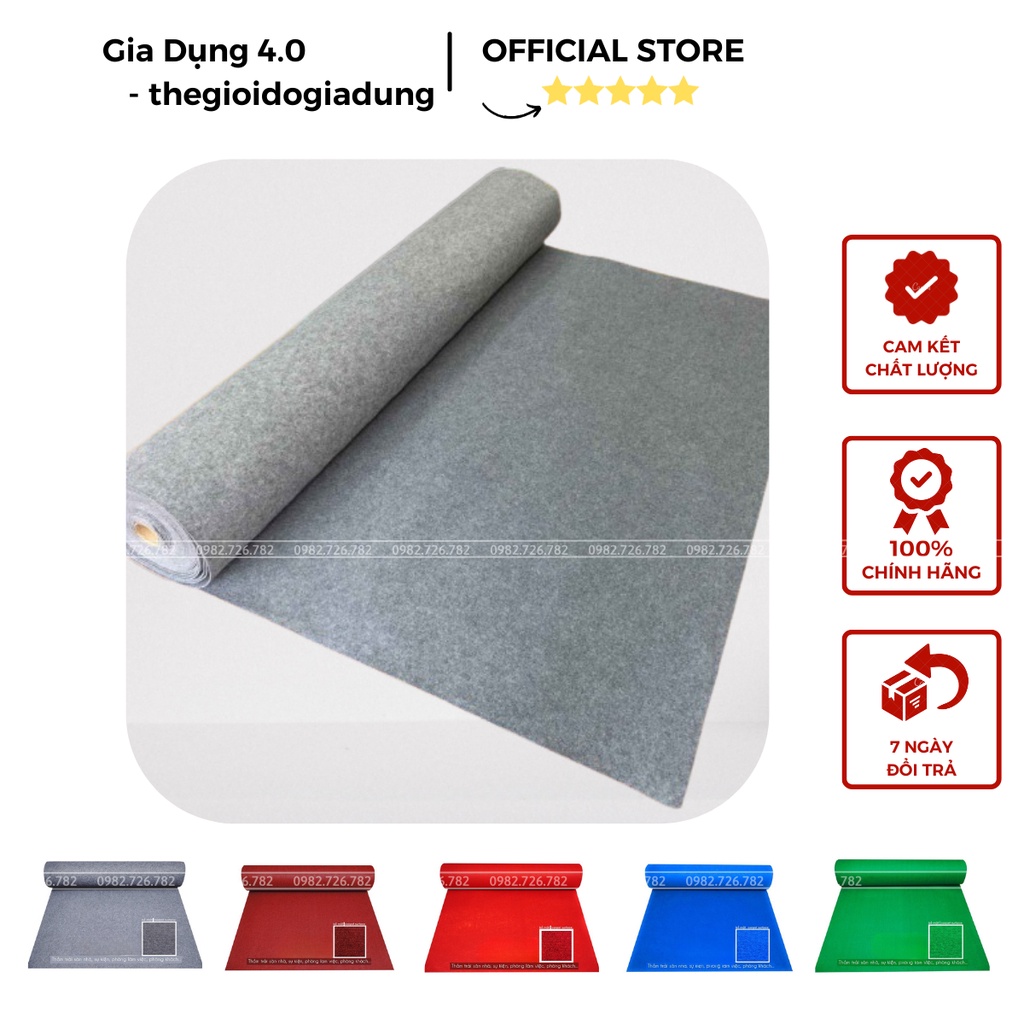 Thảm trải sàn nỉ trải sàn văn phòng, phòng khách, phòng ngủ, sự kiện,.. giá rẻ dày 3mm nhiều màu