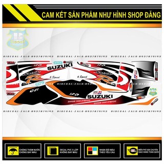 TEM RỜI SATRIA 2000 PHỐI TRẮNG ĐỎ