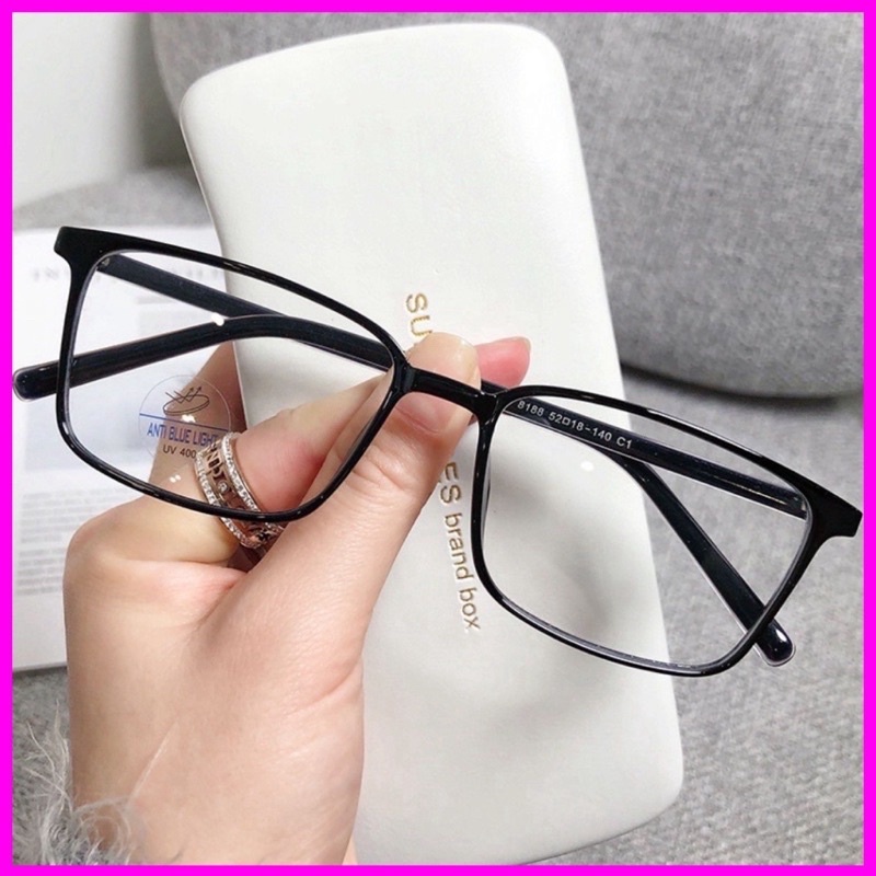 Gọng kính cận nam nữ TAMANHEYEWEAR mắt vuông càng kính có cốt kim loại hàng mới 2022