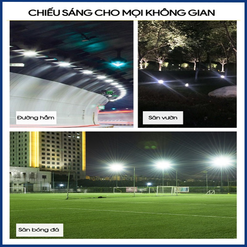 Đèn pha led ngoài trời 50w 100w 200w chiếu sáng biển quảng cáo sân vườn kho bãi nhà xưởng công trình.
