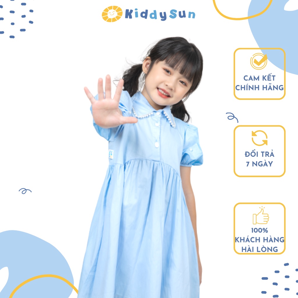 Váy bé gái Kiddy Sun tiểu thư mùa hè thoải mái thoáng mát dành cho bé gái từ 2,3,4,5,6,7,8,9,10,11,12 tuổi[V96]