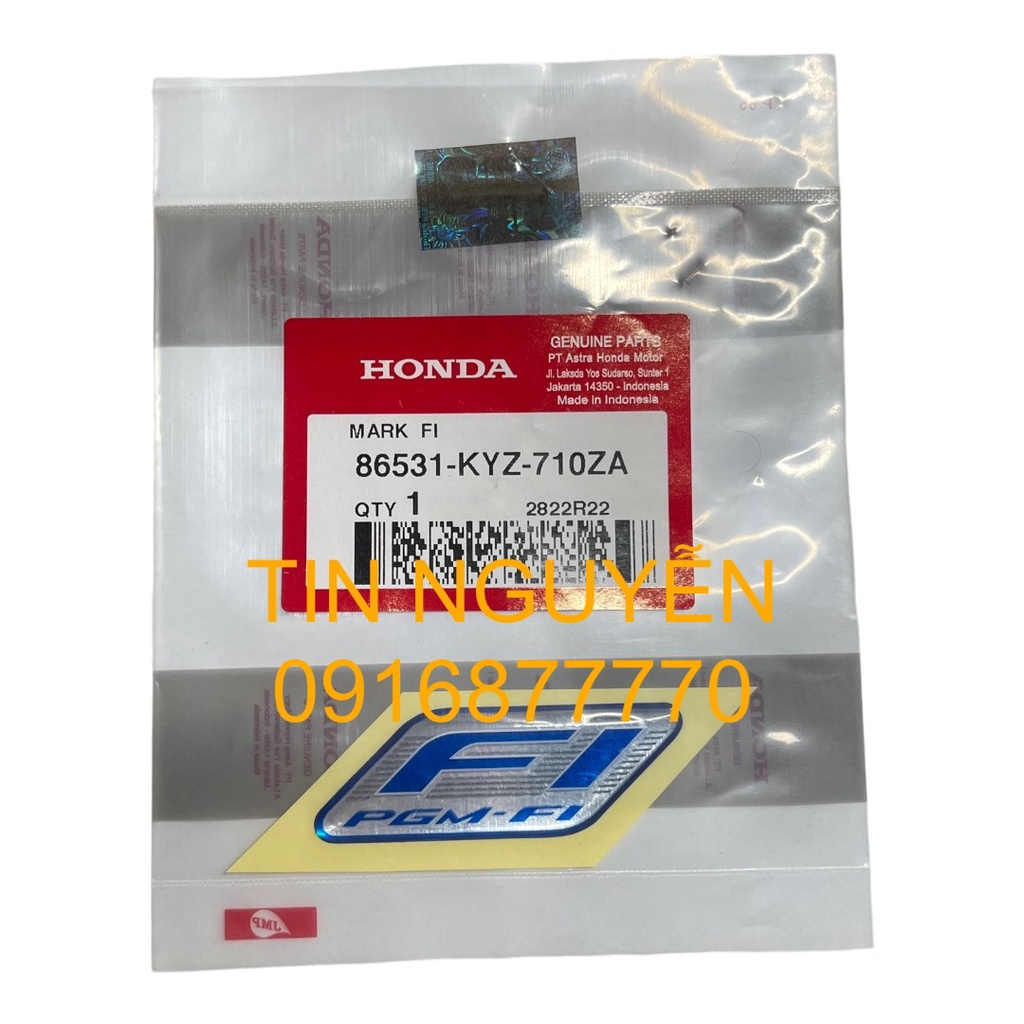 Tem FI IDLING STOP nổi nhập khẩu chính hãng Honda mã 86531KYZ710ZA