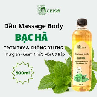 Dầu massage body tinh dầu bạc hà acena 500ml