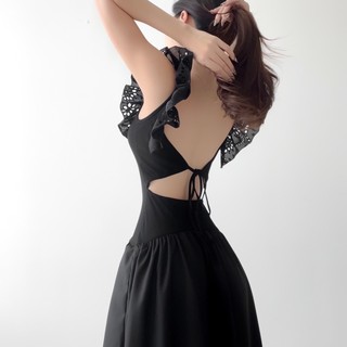 Taylor Dress - Đầm maxi phối thun gân tùng cotton xoè, cutout lưng nữ tính