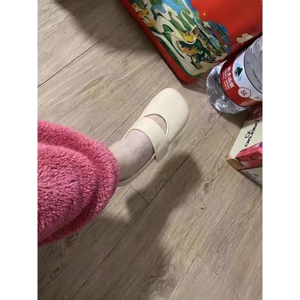 Giày búp bê phong cách retro mũi tròn giày đế bằng Mary Jane quai dán bốn màu phong cách trẻ trung mới nhất 2023 G32