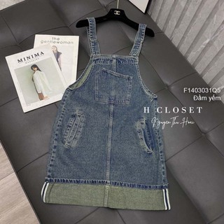 Đầm yếm jean 2 túi trước