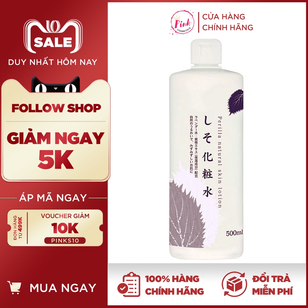 Nước hoa hồng lá tía tô Dokudami dưỡng trắng giảm thâm 500ml