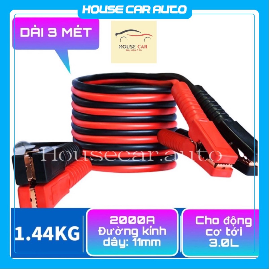 HỎA TỐC - DÂY CÂU KÍCH SẠC BÌNH ẮC QUY 12V CỨU HỘ Ô TÔ XE HƠI TẢI 2000AMP LÕI ĐỒNG.