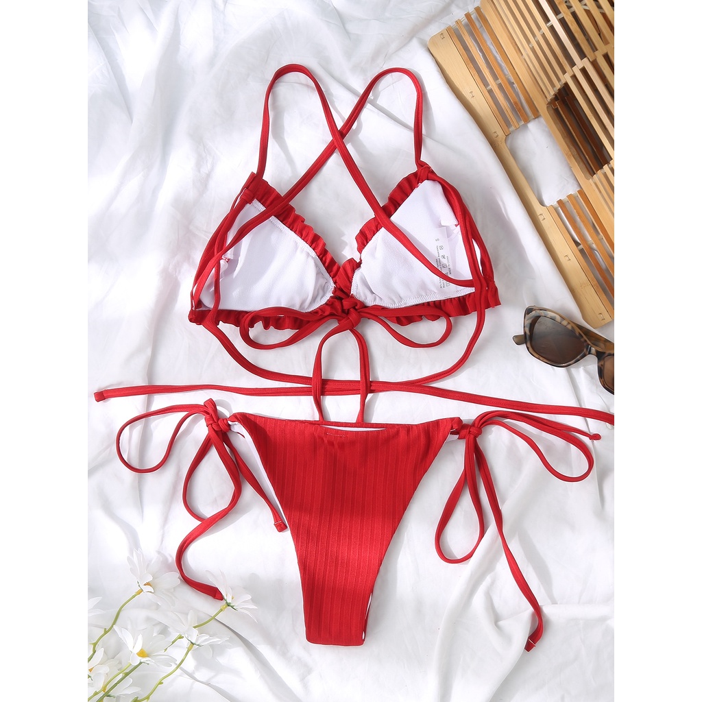 Bikini Tam Giác Dây Rút Đi Biển Siêu Nâu Tây