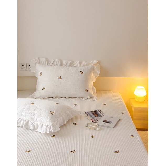 Ga gối cotton hữu cơ Quilting trần bông cao cấp