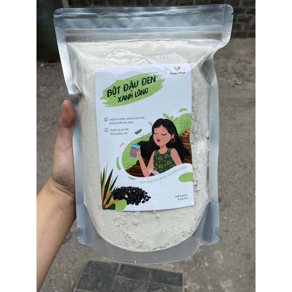 1Kg TÚI ZIP BỘT ĐẬU ĐEN XANH LÒNG HANDMADE 1Kg