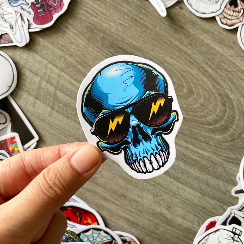 Sticker ĐẦU LÂU - SKULL decal hình dán chống nước trang trí xe, laptop, nón bảo hiểm