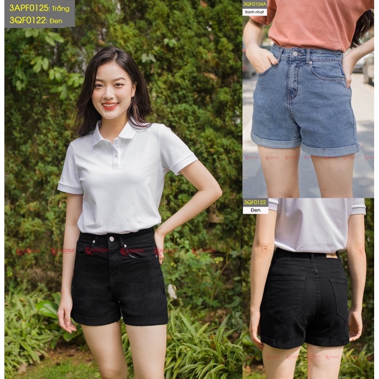 Quần Jean Nữ 𝐂𝐀𝐑𝐃𝐈𝐍𝐀 Cao Cấp Short Bò xắn gấu Cài Khuy Có Khóa Kéo Dễ Mix Đồ 3QF01 (Không Kèm Áo)