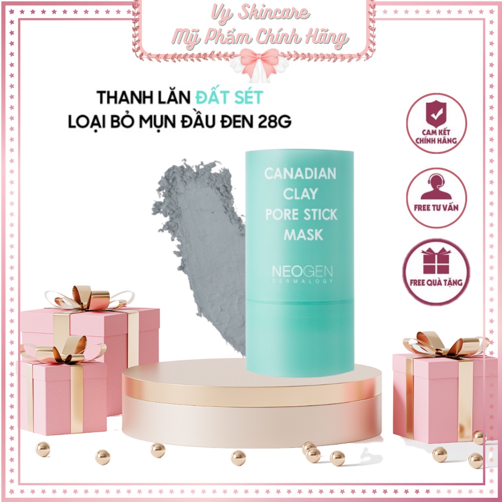 HSD 5.2024 Thanh Lăn Đất Sét Giảm Mụn Đầu Đen Neogen Canadian Clay Pore Stick Mask 28g