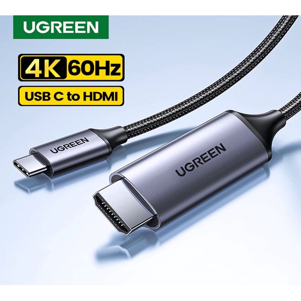 Cáp chuyển USB Type C sang HDMI 4K@60hz Ugreen 50530 50571 dây bọc dù đầu Nhôm 2 met MM142 Chính Hãng