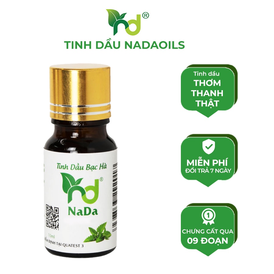 Tinh dầu bạc hà thiên nhiên NADA OILS 10ml khử mùi, đuổi muỗi | Kiểm định QT3 |