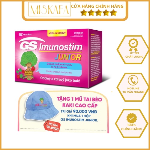 Viên ngậm tăng đề kháng cho bé GS Imunostim Junior bức tốc miễn dịch Giúp Tăng cường miễn dịch và sức khỏe đường hô hấp