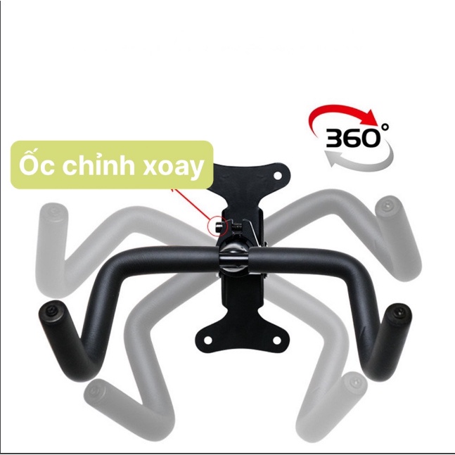 TẶNG 5 KHẨU TRANG-giá treo xe đạp lên tường 2 tay đỡ xoay 360 độ