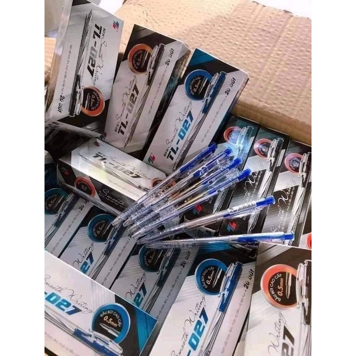 Bút Bi Thiên Long TL-027 - Bút Bi Xanh Đen Đỏ Ngòi Nhỏ 0.5mm - Hàng Loại I