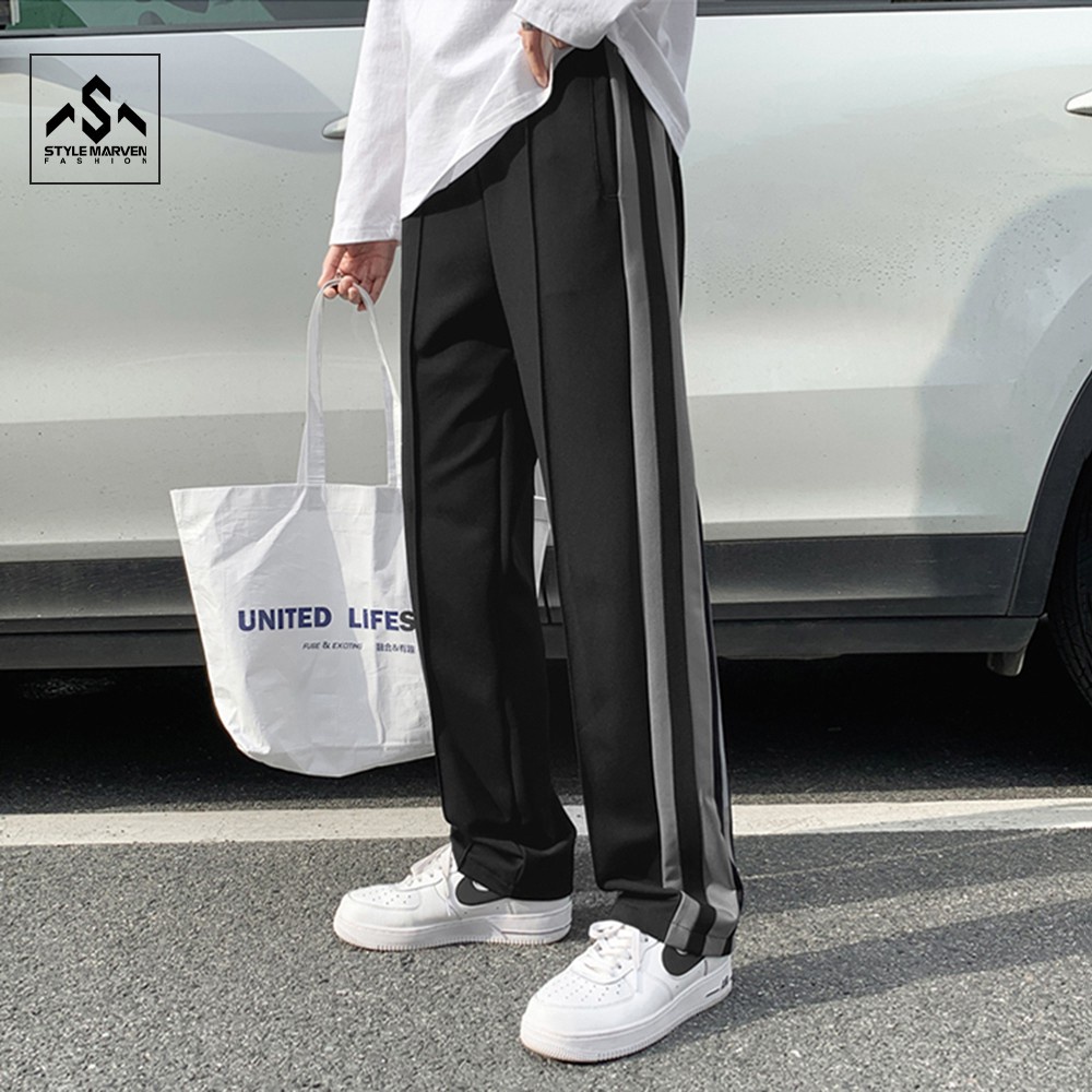 Quần culottes nam ống rộng STYLE MARVEN phối ba sọc thể thao - QUAN SM079 | BigBuy360 - bigbuy360.vn
