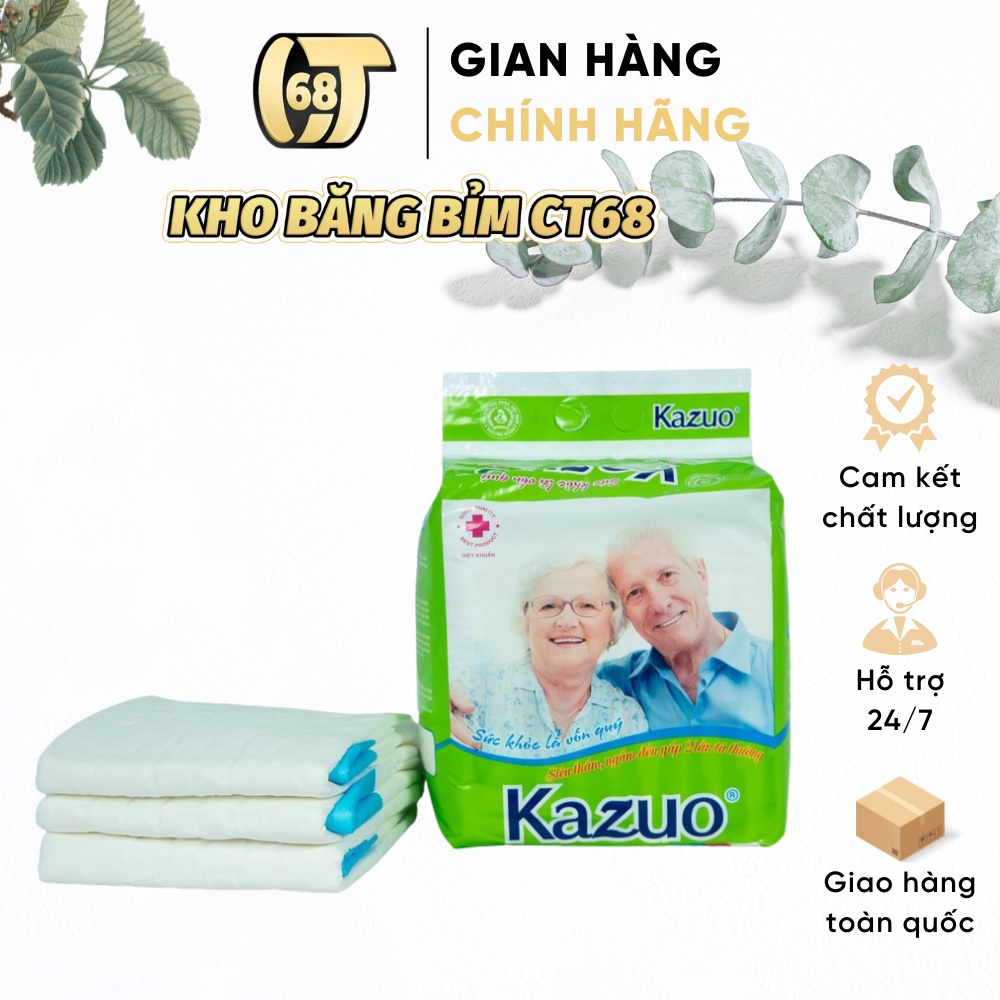 Tã bỉm người lớn Kazuo ⚡HÀNG LOẠI 1⚡ Tã người lớn, người già, thai sản gói 10 miếng thấm hút nhanh, khô thoáng tối đa