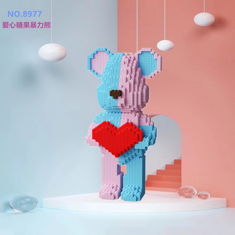 Lego gấu bearbrick 55cm hình 1 TẶNG BÚA VÀ ĐÈN - UniLabel
