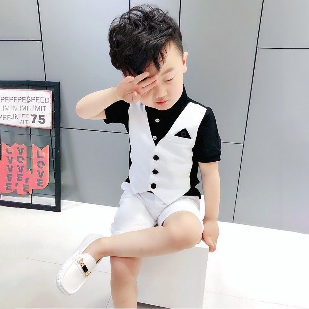Quần áo bé trai, set quần áo bé trai chất liệu Bamboo phối gile đặc sắc đáng yêu