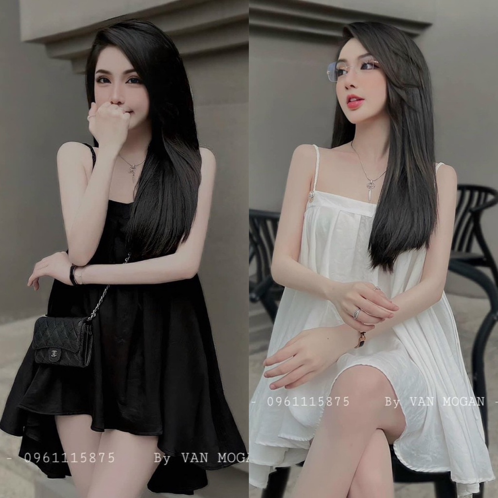 Set bộ đồ nữ áo 2 dây xếp ly bèo xòe hở lưng mix cùng quần đùi trẻ trung, năng động dành cho các nàng đi chơi, dạo phố.