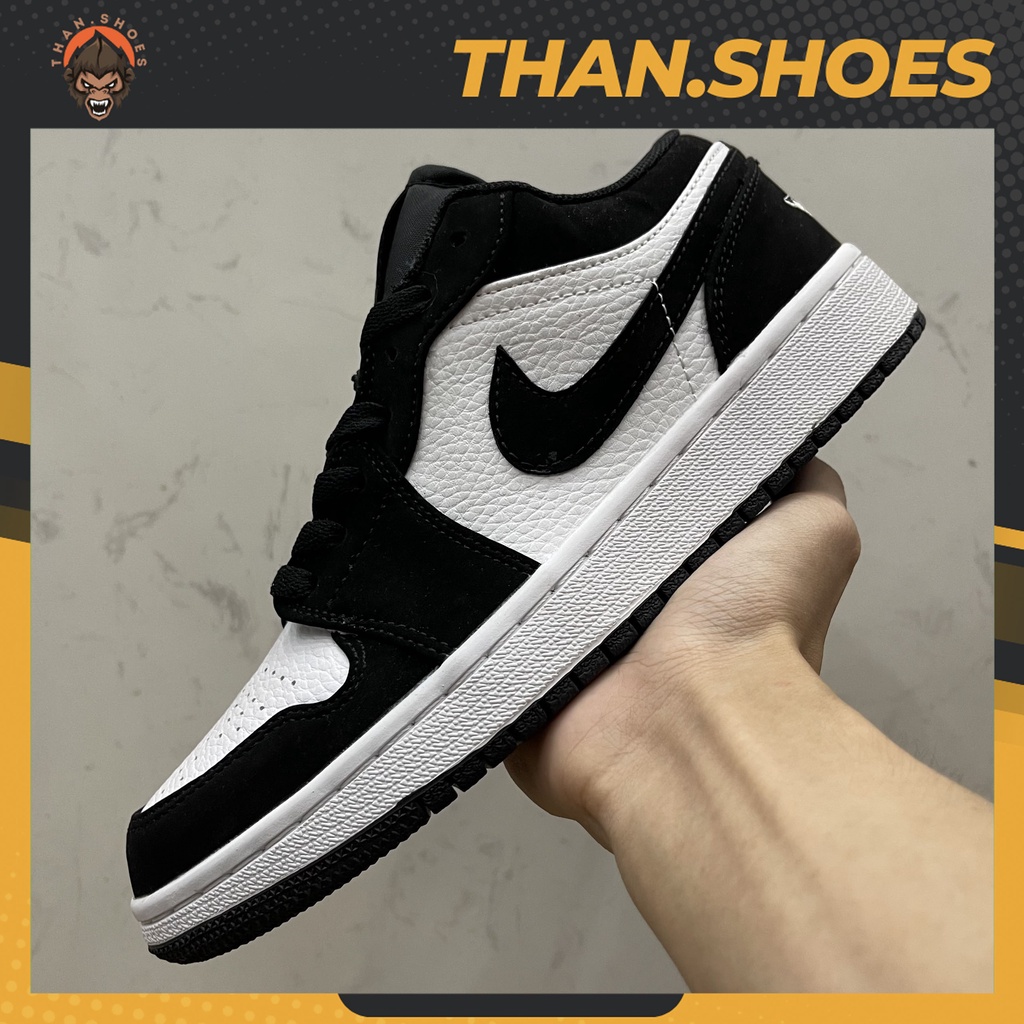 Giày Air JD1 Low Black White Suede, JD1 Thấp Đen Trắng - Than.Shoes