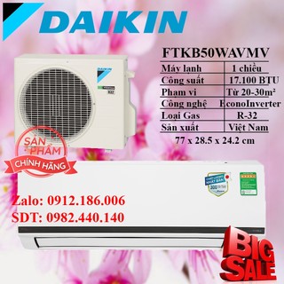 Máy lạnh daikin inverter 2 hp ftkb50wavmv