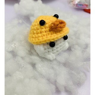 Móc khoá nấm đội mũ vịt bằng len handmade - Amigurumi
