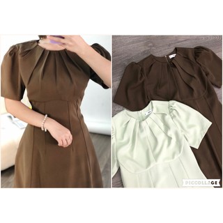 Đầm MG cổ xếp tay ngắn