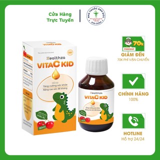 Siro Healthza VitaC Kid - Giúp bổ sung Vitamin C, tăng sức đề kháng - Siro tăng sức đề kháng cho bé - Lọ 90ml