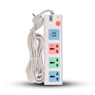 Ổ cắm điện đa năng comet ces5303 dài 3m, ổ cắm 3 chấu, 2 ổ cắm sạc usb