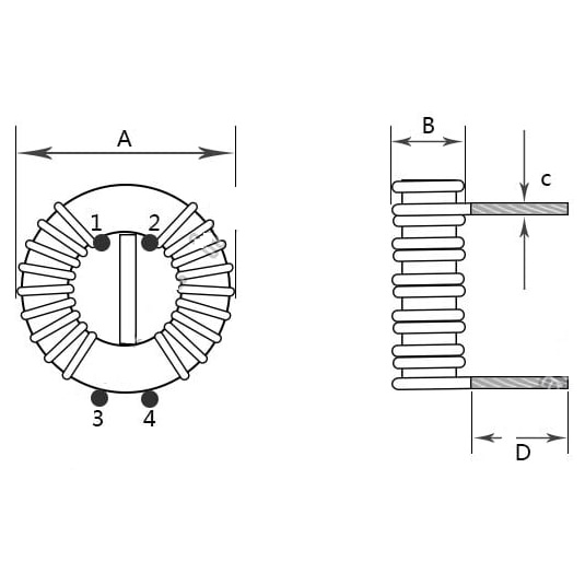 Cuộn lọc 30A 68uH lõi Ferrit CS330125 33mm