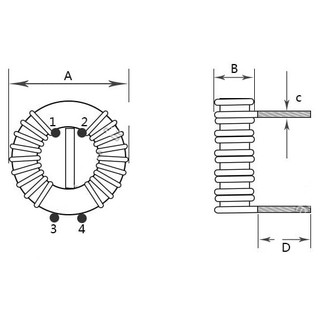 Cuộn lọc 30A 68uH lõi Ferrit CS330125 33mm