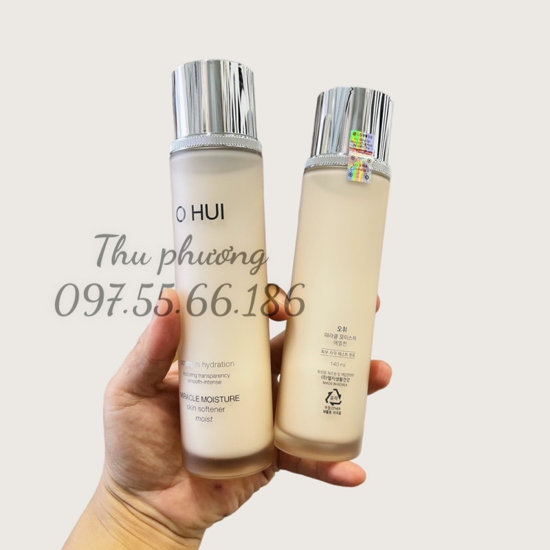 Cặp Nước hoa hồng - sữa dưỡng ẩm OHUI Miracle Moisture Skin Softener Moist 150ml ( tách set)